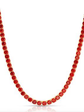Christin Marie studio Garnet Fire (Red) Tennis Necklace 16"
